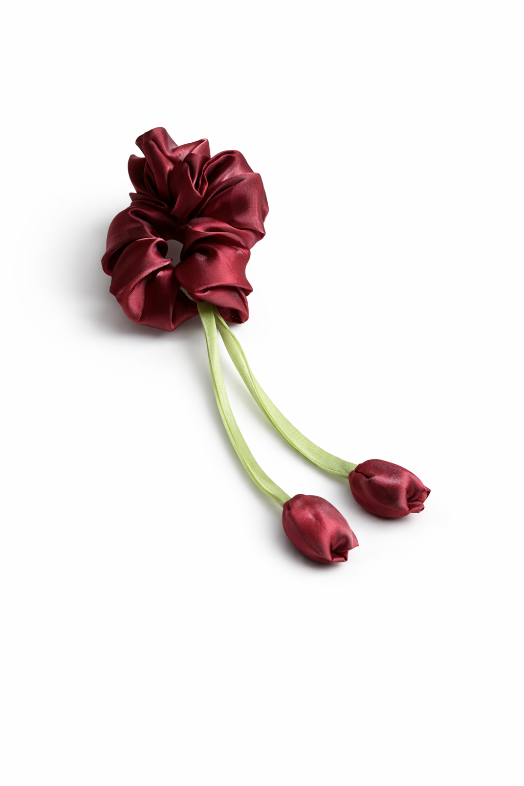 SaaR beauty Tulip Scrunchies for Women – Soft Satin Floral Hair Accessories