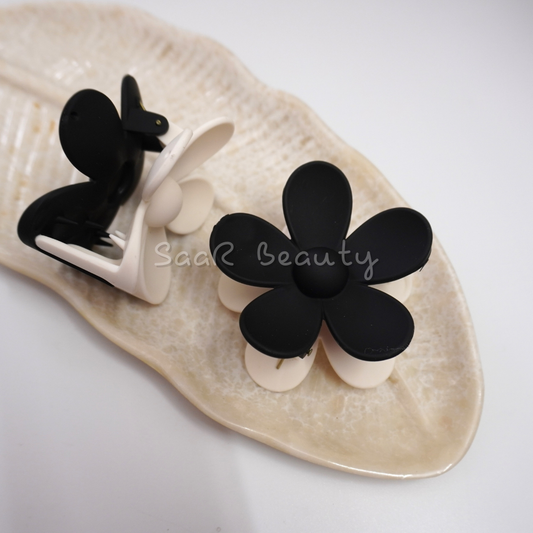 Large Floral Hair Claw Clip - Stylish Flower Design in CoffeeTones