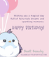 Cute pastel birthday greeting card with bird and balloons – Saar Beauty add-on for hampers and gifts