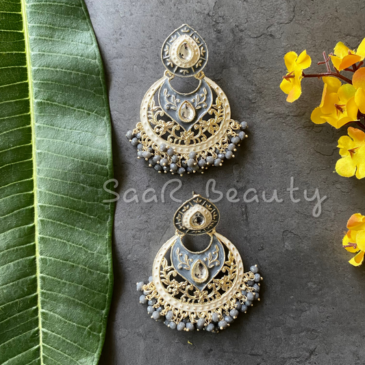 JALASHAYA MEENAKARI EARRINGS - GRAY