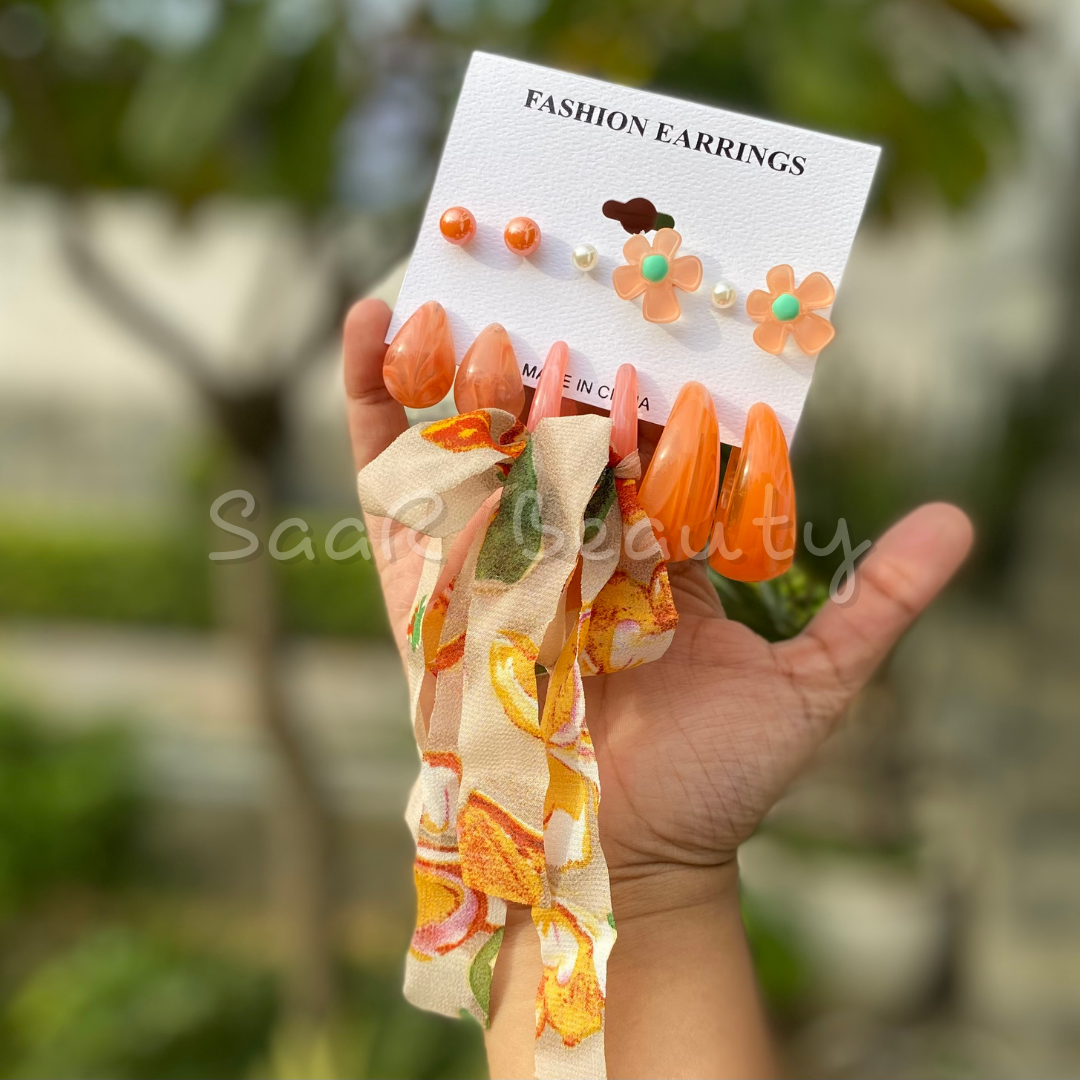 SUMMER ORANGE DAILY WEAR EARRINGS