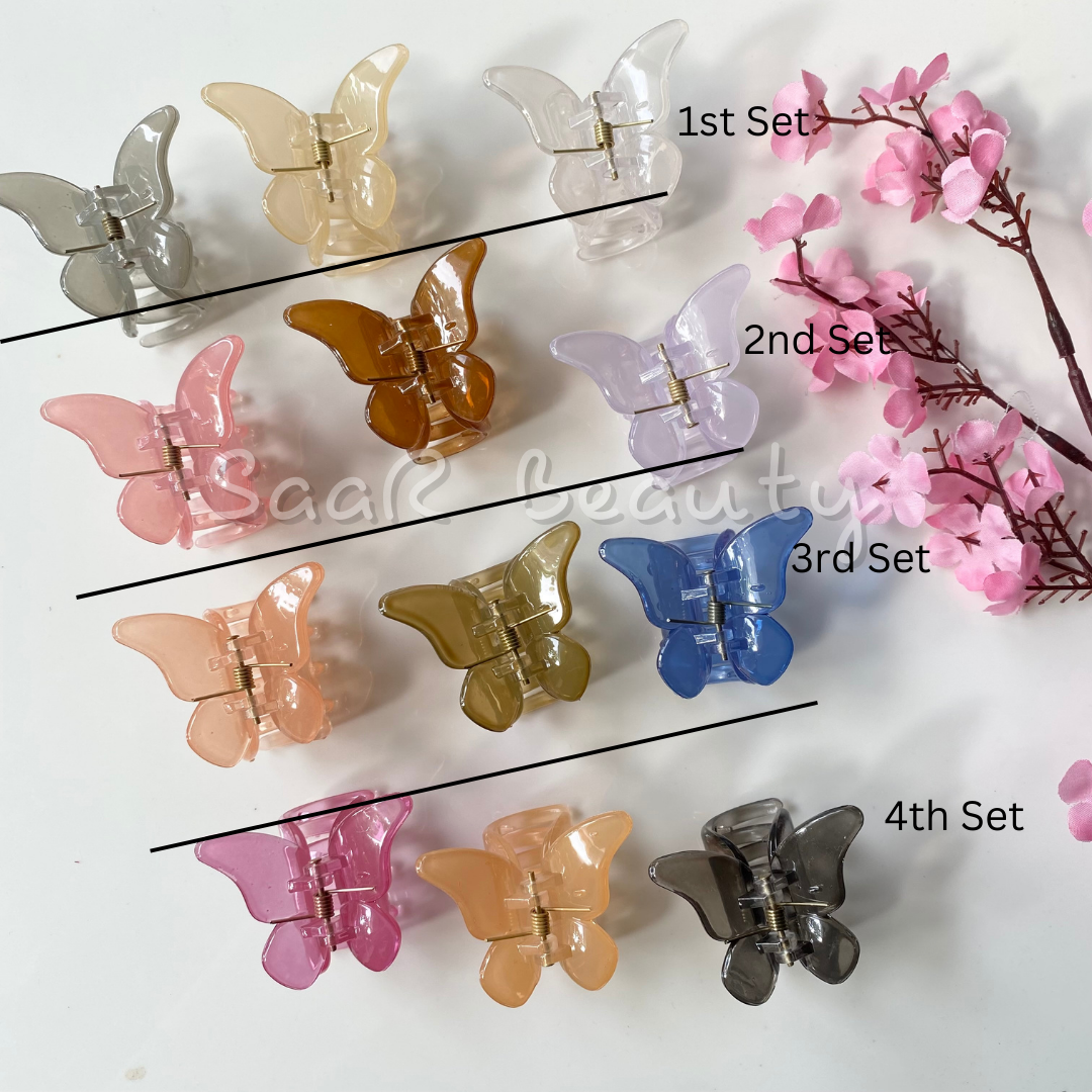 SHINNY ICE BUTTERFLY CLAW SET OF 3