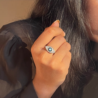 ANTI TARNISH EVIL EYE RING