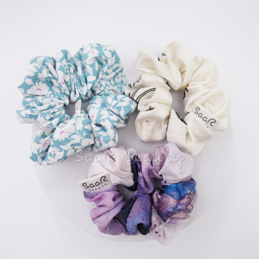 Soft Cotton Medium Scrunchies Combo of 3