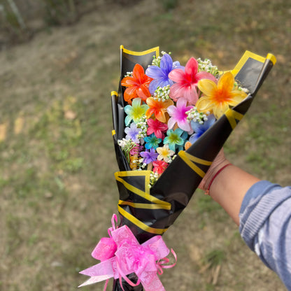 SaaR Beauty Flower Hair Claw Bouquet Collection – Stylish &amp; Practical for All Hair Types – Perfect Valentine Gift – Set of 20 Hair Clutchers -premium korean paper packaging