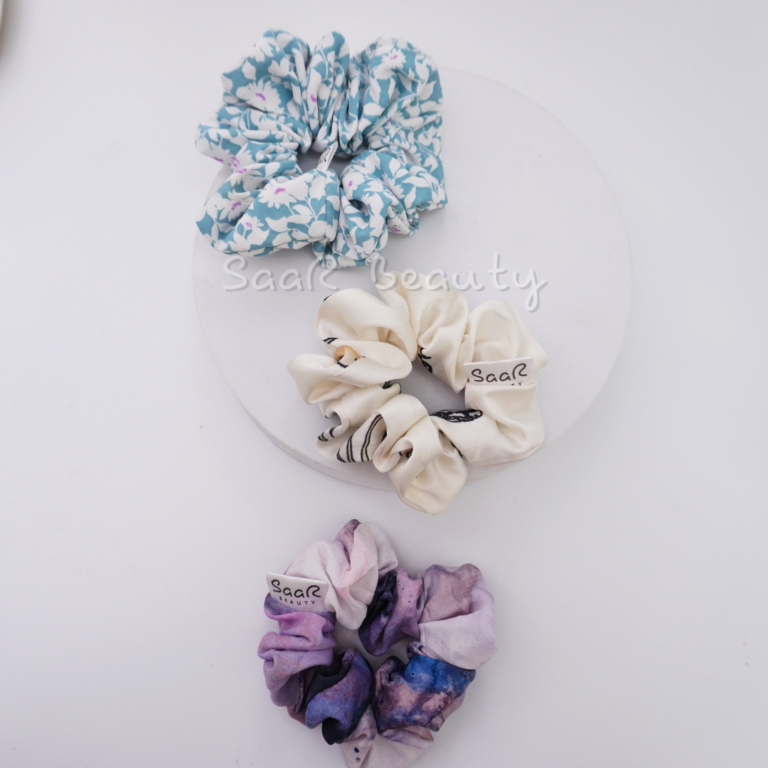 Soft Cotton Medium Scrunchies Combo of 3