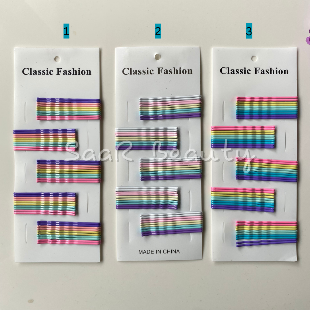 MULTI COLOUR BOB PINS SET OF 10