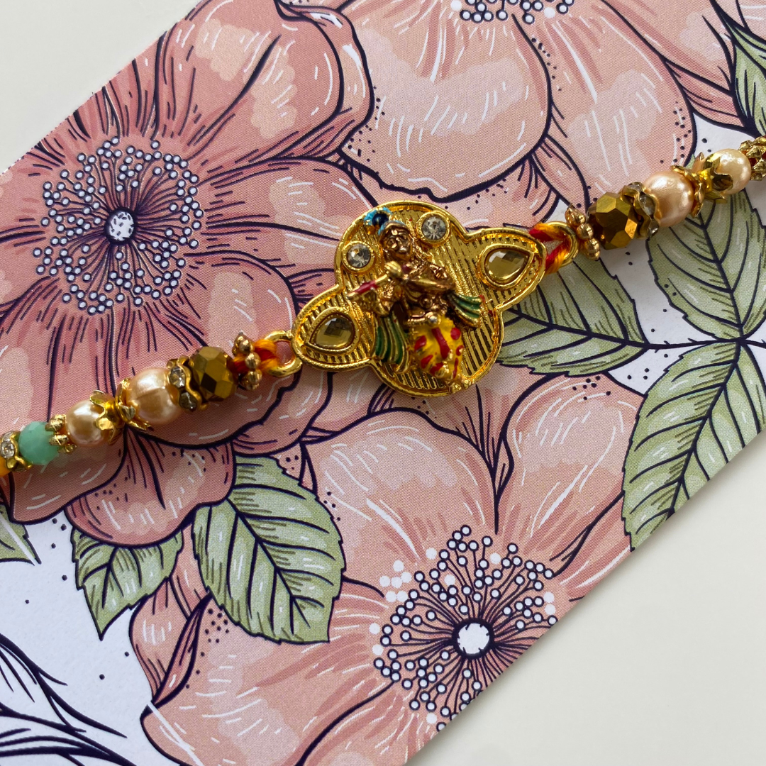 KRISHNA WITH FLUTE RAKHI SET