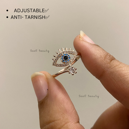 EXCLUSIVE EVIL EYE ANTI TARNISH RING ROSE GOLD