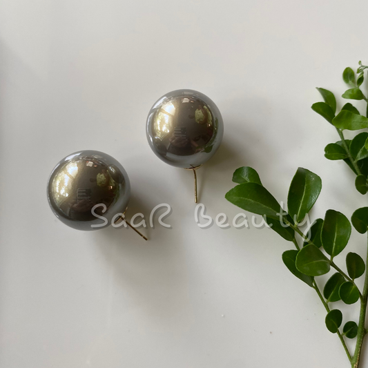 BLACK SILVER OLIVE EARRINGS TOPS