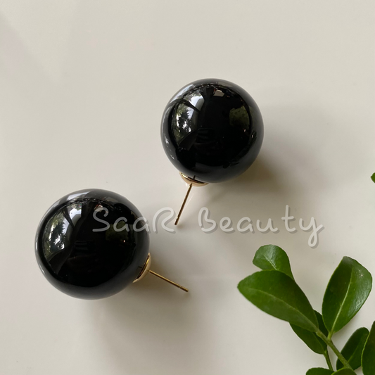 BLACK KALAMATA OLIVE EARRINGS TOPS