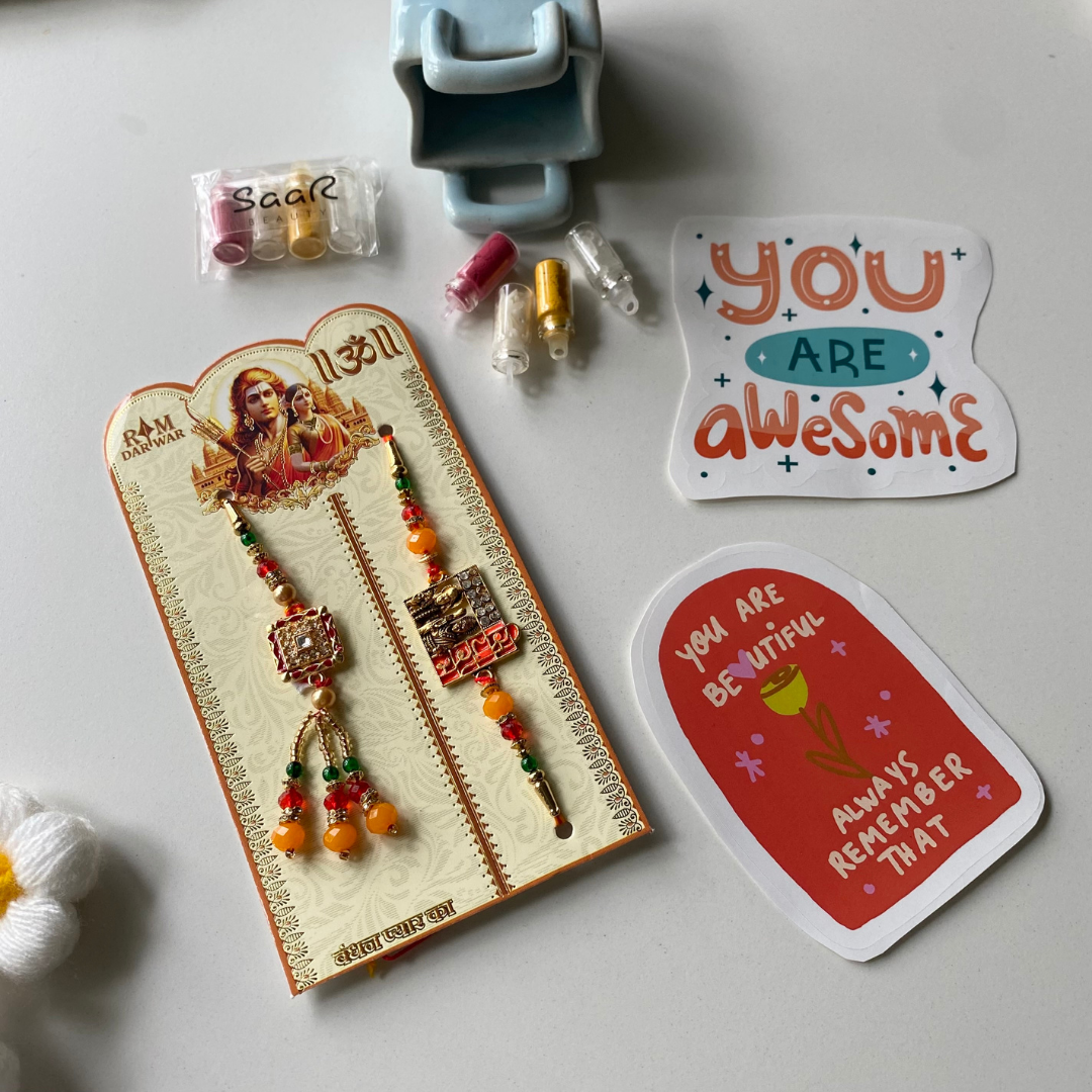 SIYA RAM SNEH RAKHI FOR BHAIYA &amp; BHABHI (SET OF TWO)