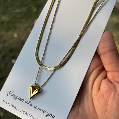 Saar Beauty Twin Layer Heart Chain
