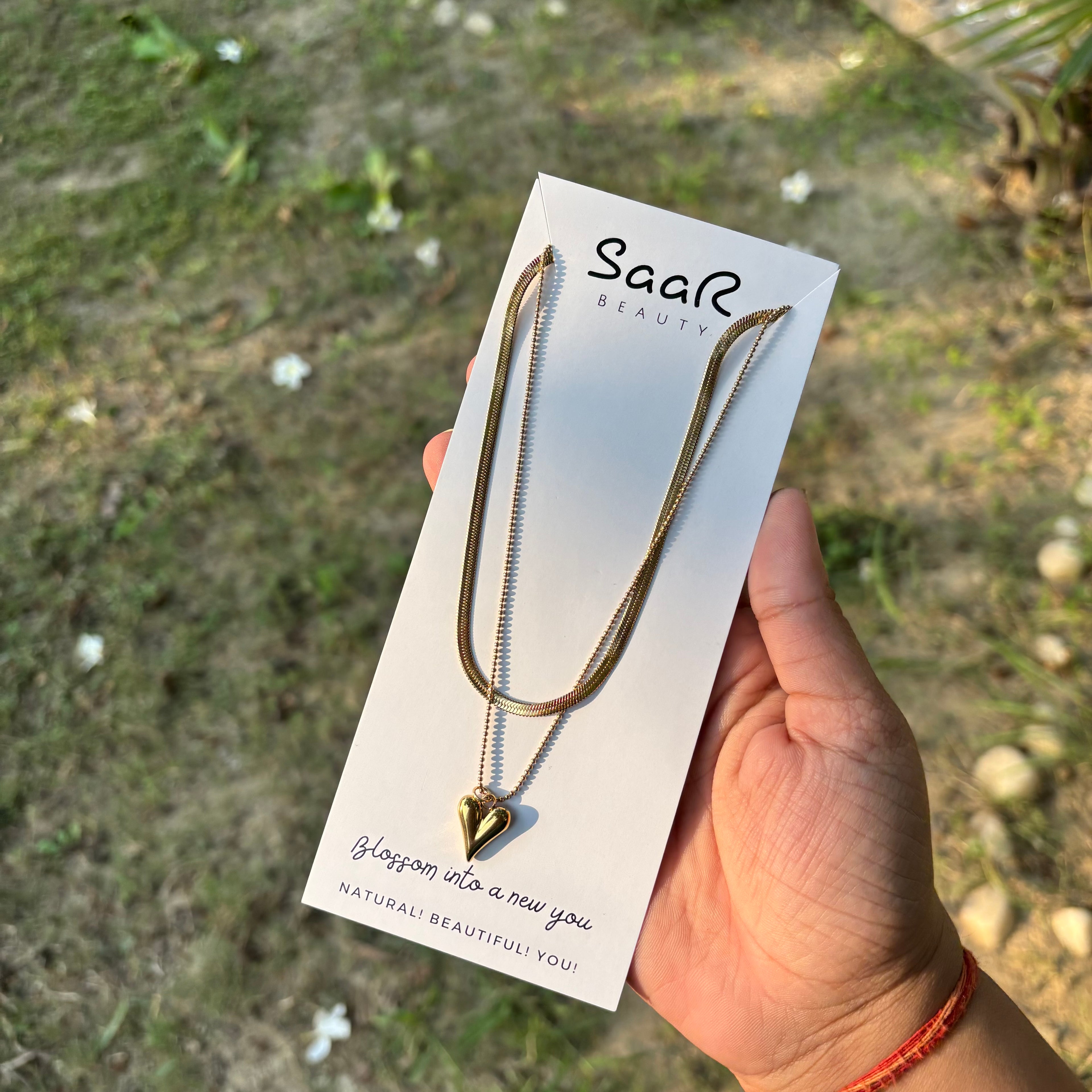 Saar Beauty Twin Layer Heart Chain