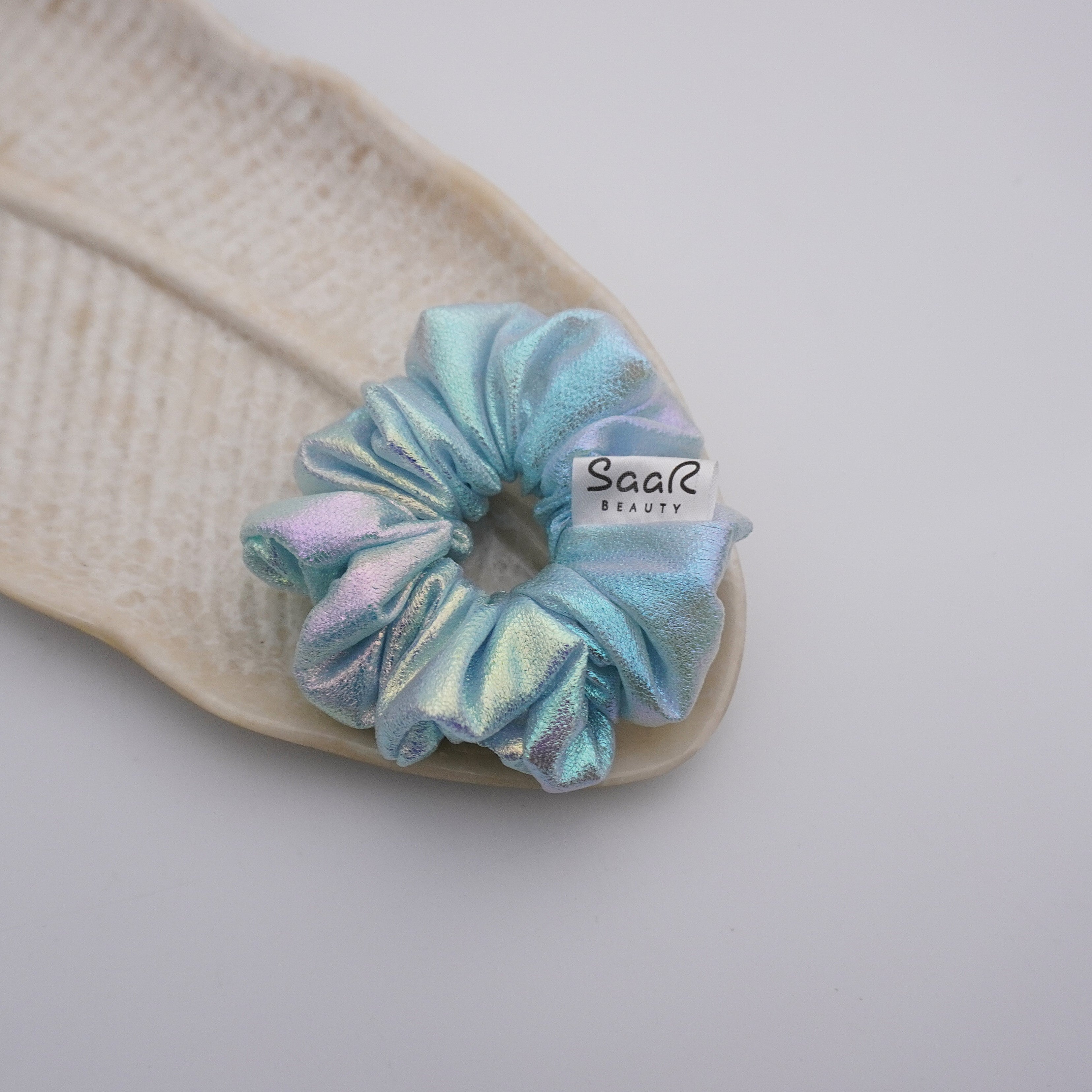 Fluffy Soft Holographic Metallic Medium Scrunchies- Vibrant Colors by SaaR Beauty