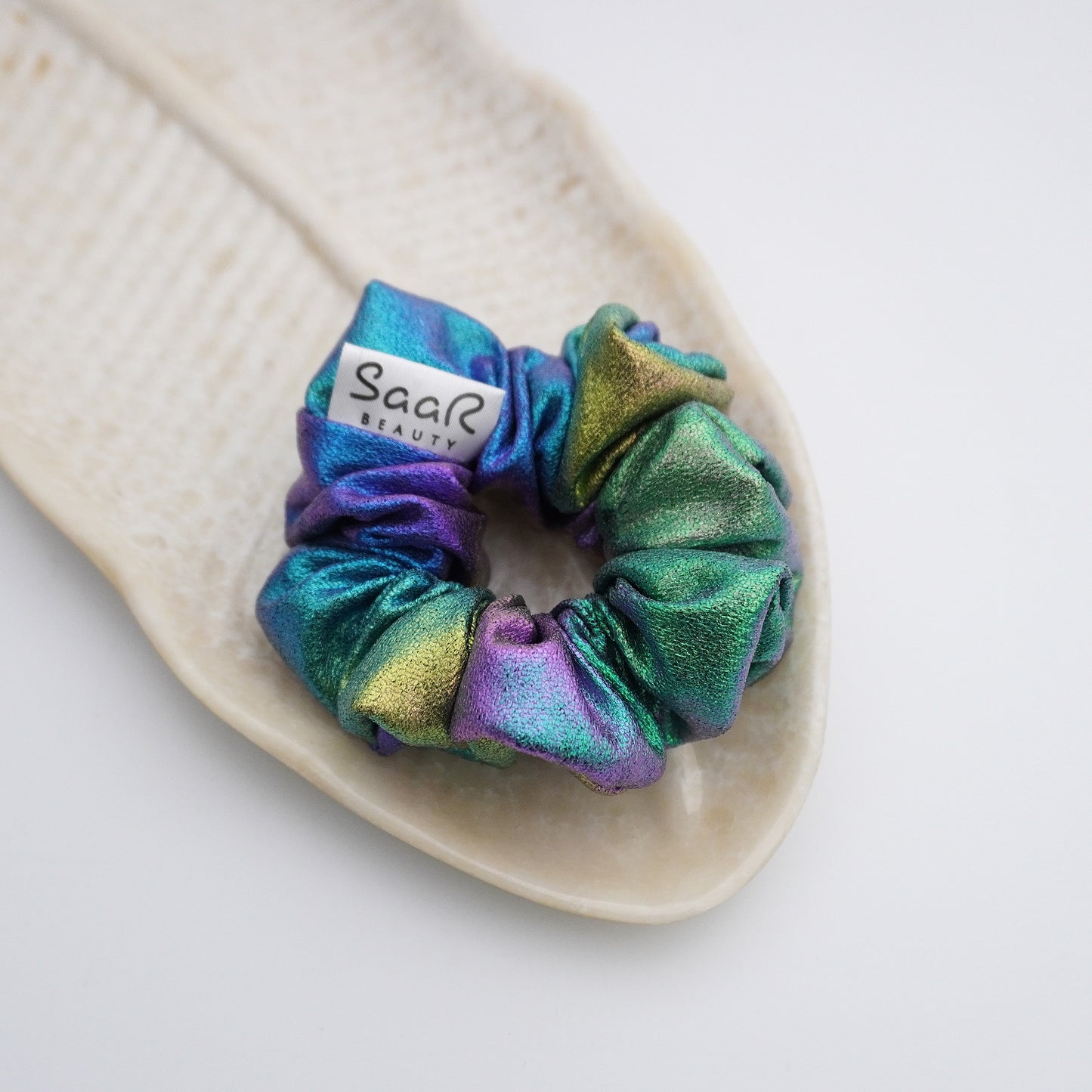 Fluffy Soft Holographic Metallic Scrunchies- Vibrant Colors by SaaR Beauty