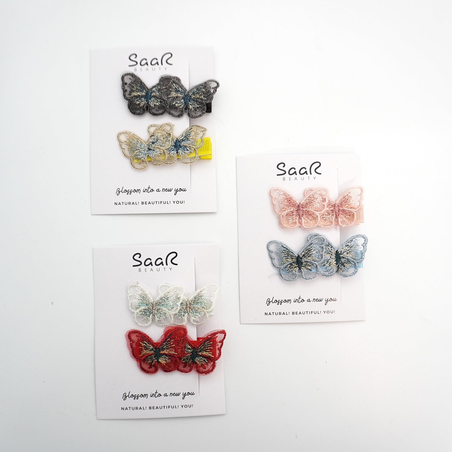 Dual Butterfly Hair Clip Set – Pack of 2 High-Quality Clips by SaaR Beauty