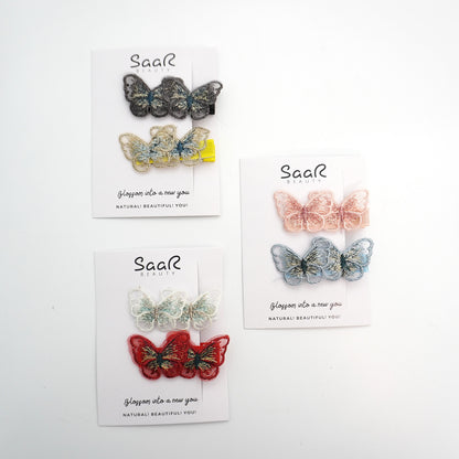 Dual Butterfly Hair Clip Set – Pack of 2 High-Quality Clips by SaaR Beauty