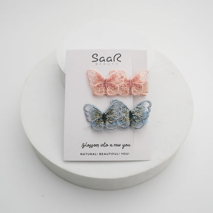 Dual Butterfly Hair Clip Set – Pack of 2 High-Quality Clips by SaaR Beauty