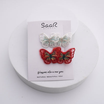 Dual Butterfly Hair Clip Set – Pack of 2 High-Quality Clips by SaaR Beauty