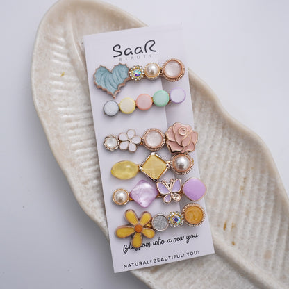 Style your hair with SaaR Beauty’s Korean Hair Clip Set of 6! Chic, colorful designs for every outfit and hair type. Perfect for everyday and special occasions!