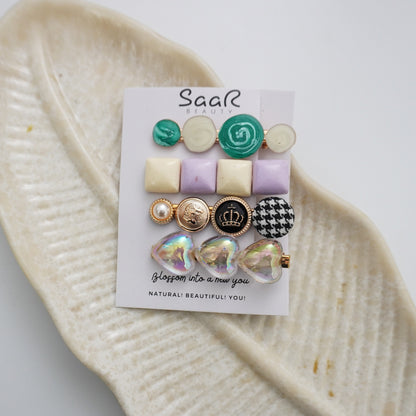 Elevate your hairstyle with SaaR Beauty’s Korean Hair Clip Set of 4! Colorful, trendy, and perfect for every outfit. Secure grip for all hair types and occasions!