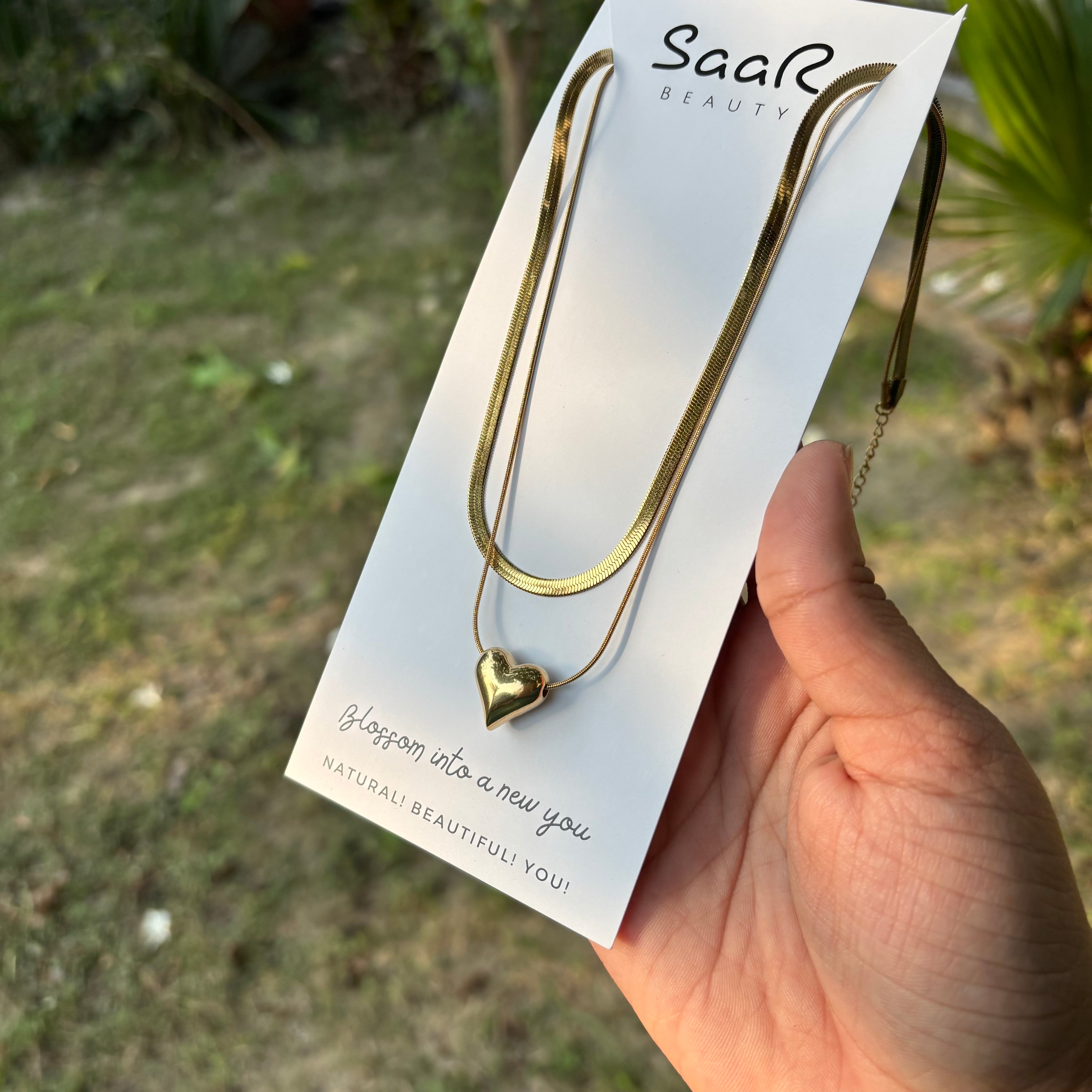 Saar Beauty Twin Layer Heart Chain