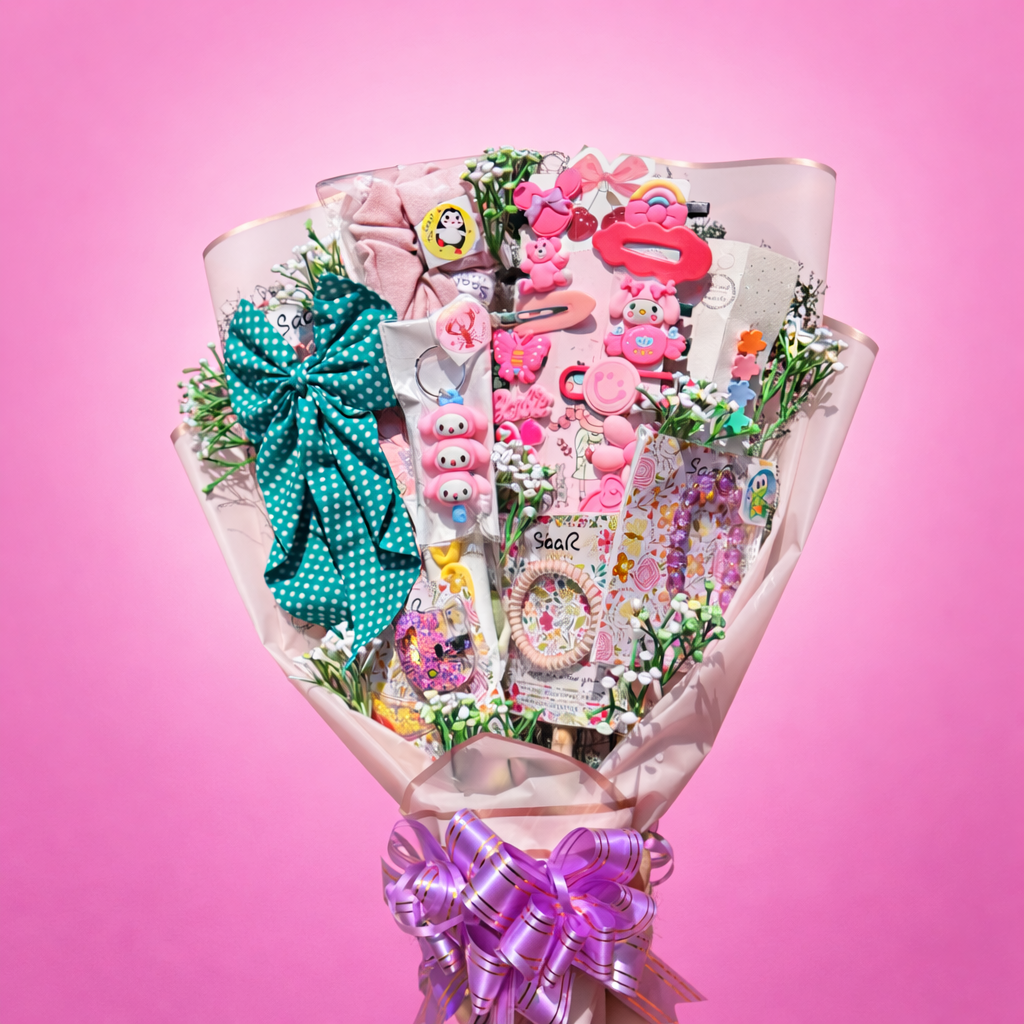 Limited Edition Saar Beauty Kids Accessories Bouquet – Perfect Gift for Daughters | Cute Hair &amp; Jewelry Set for Little Girls