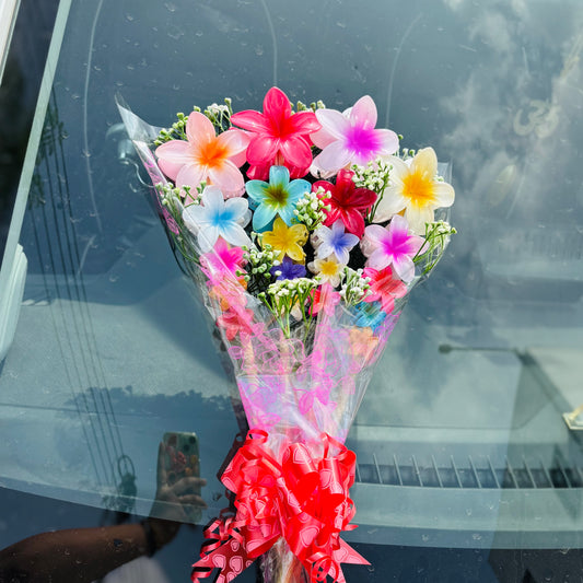 Anniversary Surprise Flower Hair Claw Bouquet Collection – Set of 20 Hair Clutchers & Scrunchies | Romantic Gift for Her