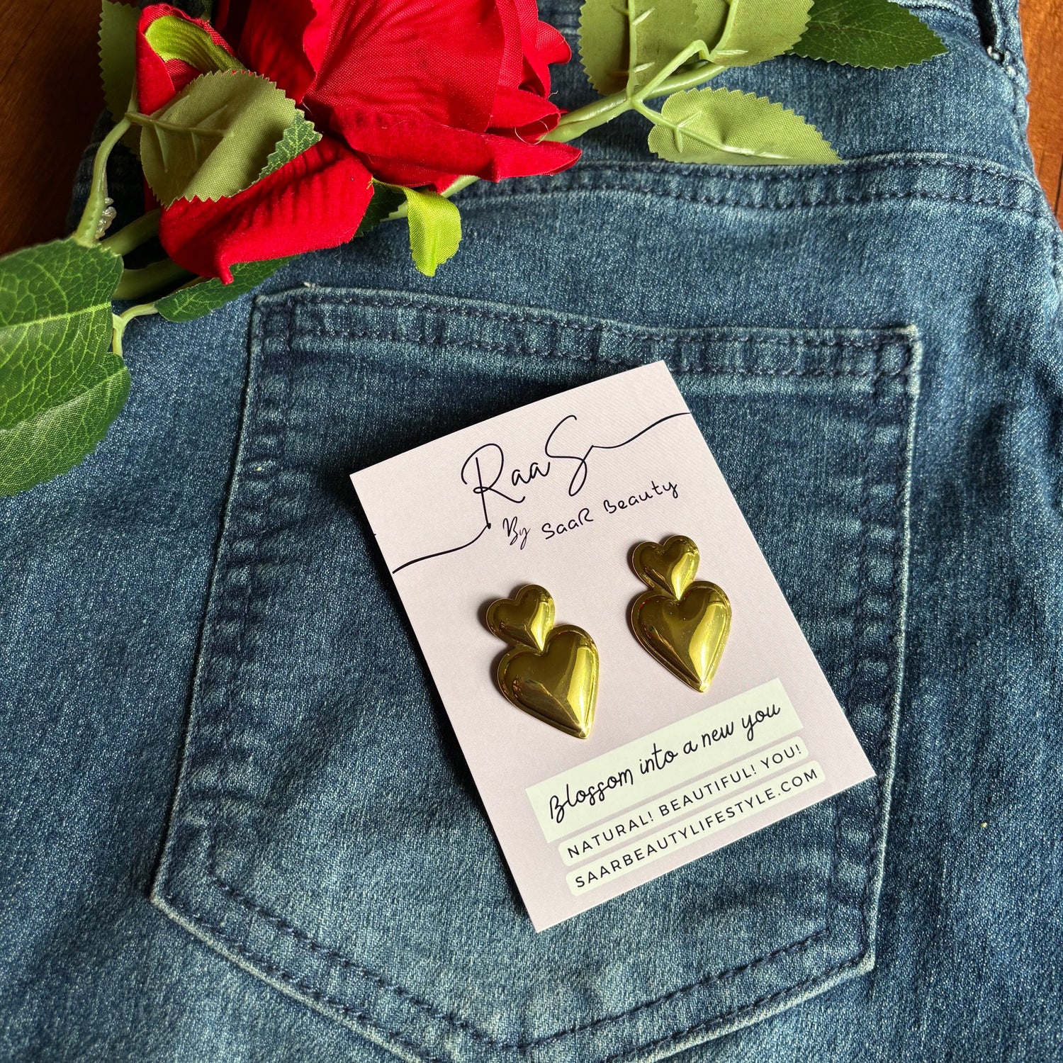 Premium anti-tarnish gold heart earrings for daily wear