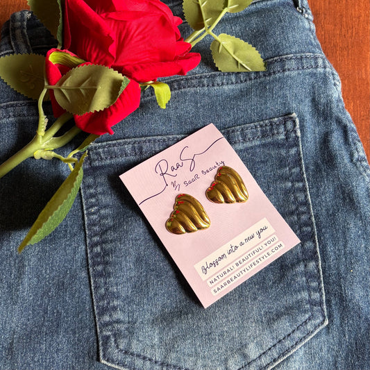 Anti tarnish Eternal Duo Heart Earrings – Saar Beauty Luxe
