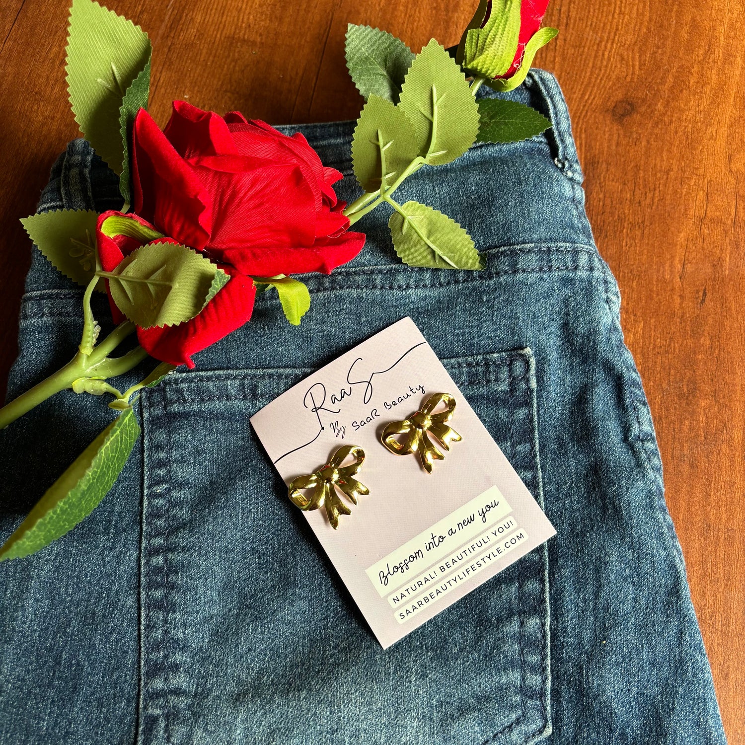 Dainty Charm Bow Studs – Saar Beauty Exclusive