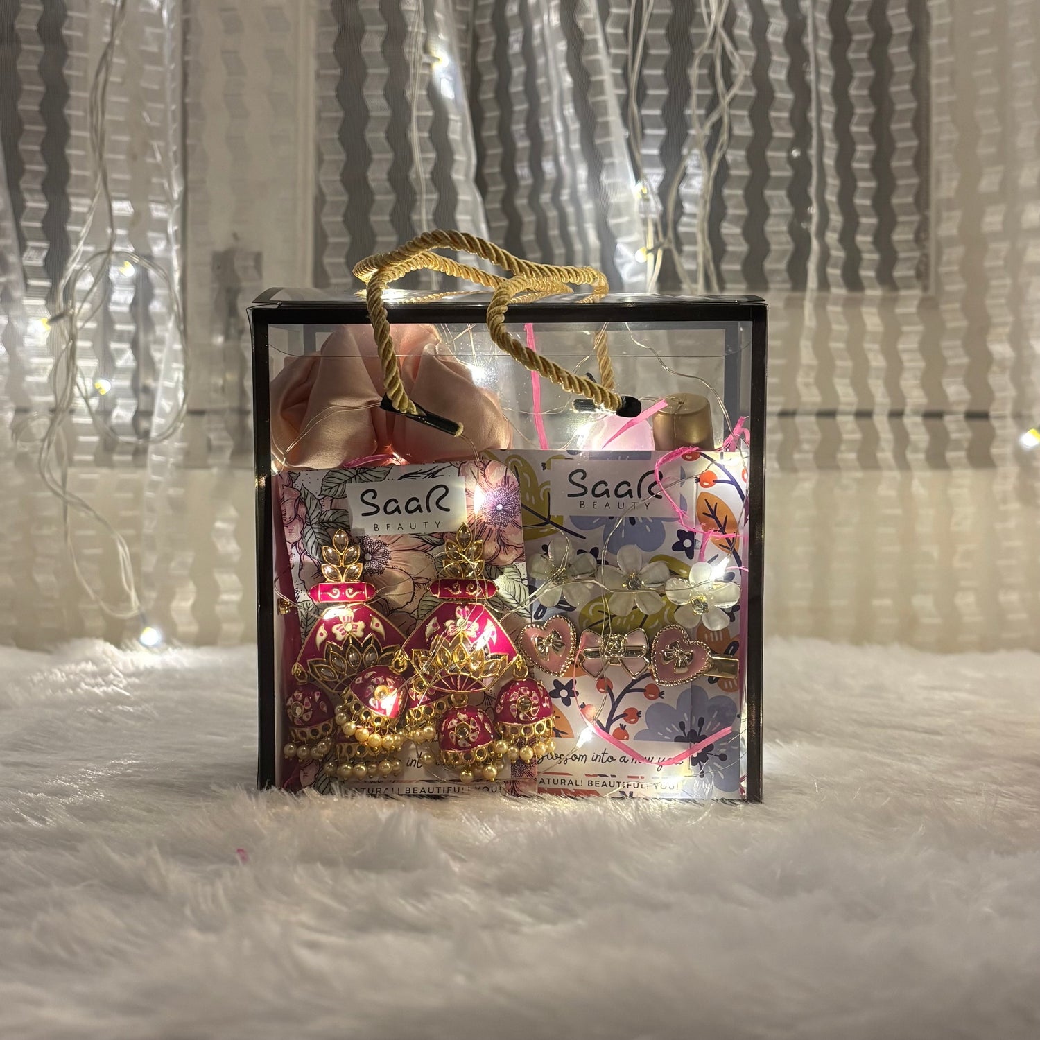 Two decorative items in a clear bag with &