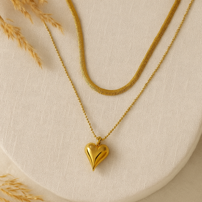 Saar Beauty Twin Layer Heart Chain