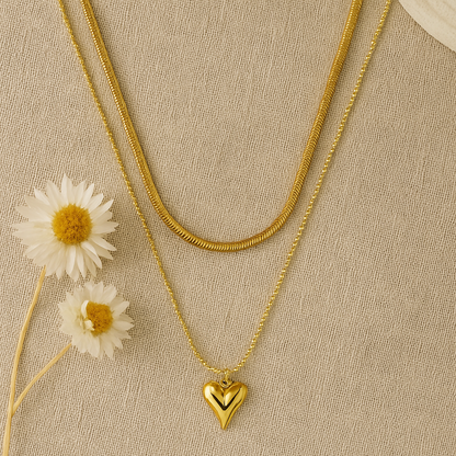 Saar Beauty Twin Layer Heart Chain