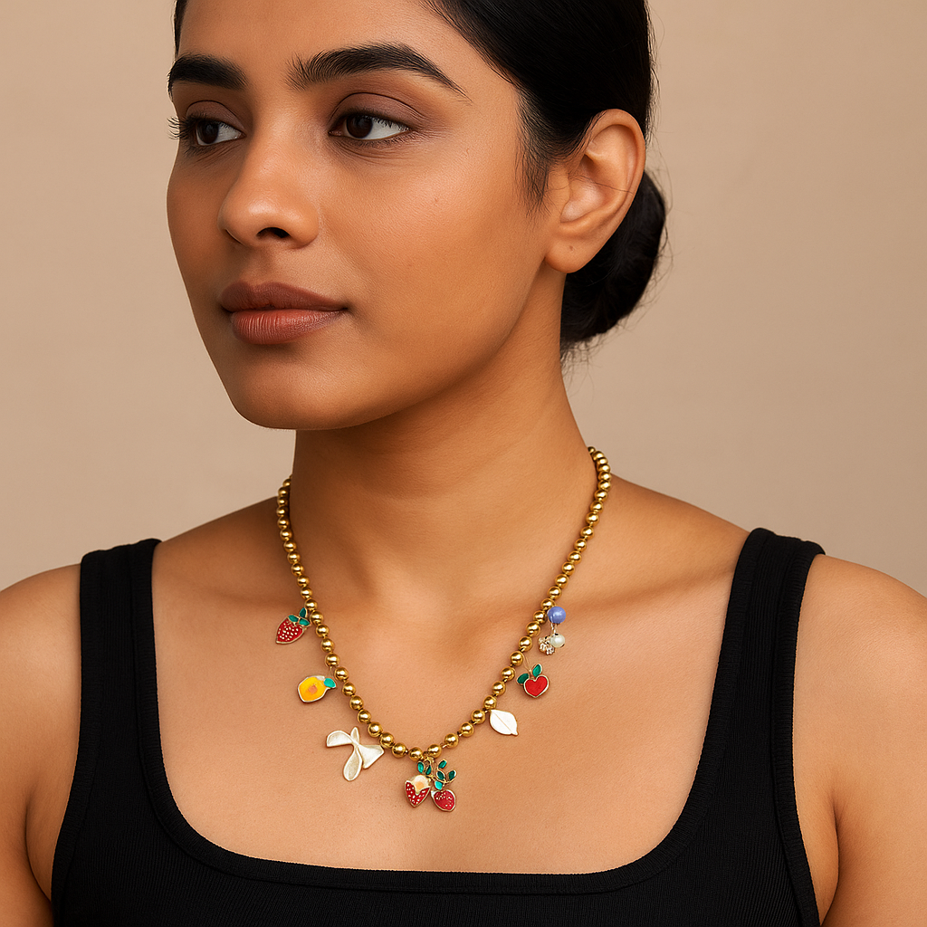 Berry Bloom Waterproof Daily-Wear Charm Necklace