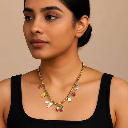 Berry Bloom Waterproof Daily-Wear Charm Necklace