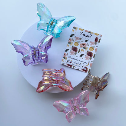 LARGE BUTTERFLY HOLOGRAPHIC CLAW CLUTCHER RANDOM COLOUR