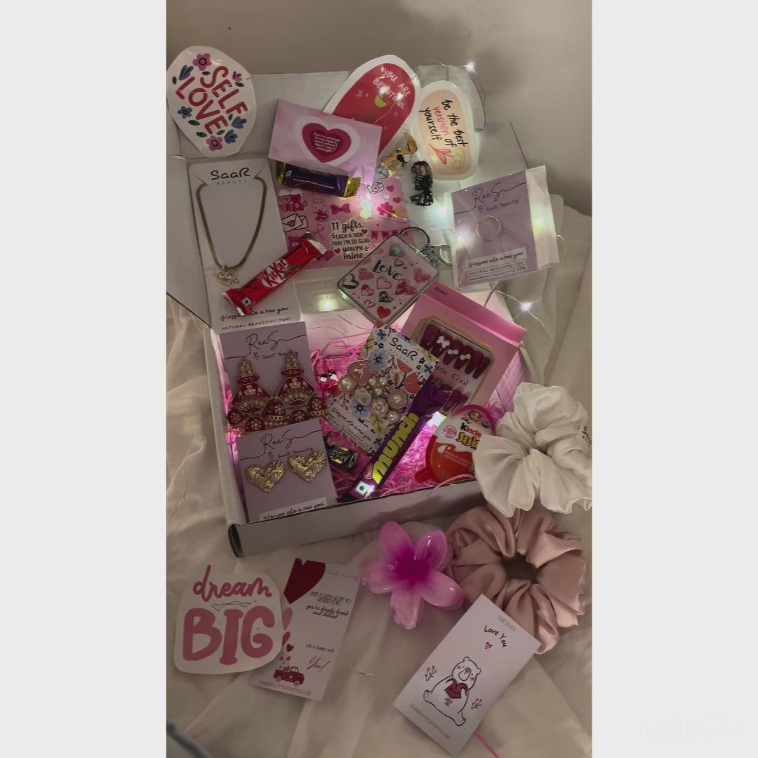 11 Reasons I Love You – Luxury Surprise Hamper for her with fairy lights
