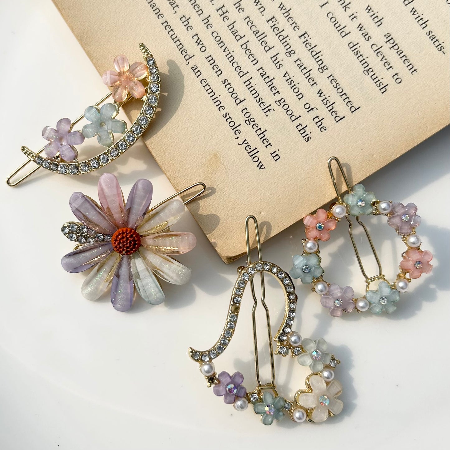 FLOWER HAIR CLIPS